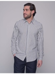 ben tailor ανδρικό βαμβακολινό μπλε ριγέ πουκάμισο με γιακά 1239b