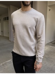 ανδρική μπεζ πικέ μακρυμάνικη μπλούζα 4403b