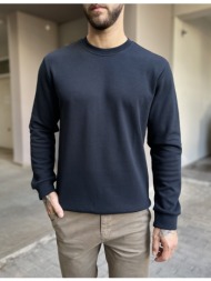 ανδρική μπλε πικέ μακρυμάνικη μπλούζα 4403