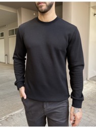 ανδρική μαύρη πικέ μακρυμάνικη μπλούζα 4403m