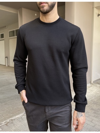 ανδρική μαύρη πικέ μακρυμάνικη μπλούζα 4403m