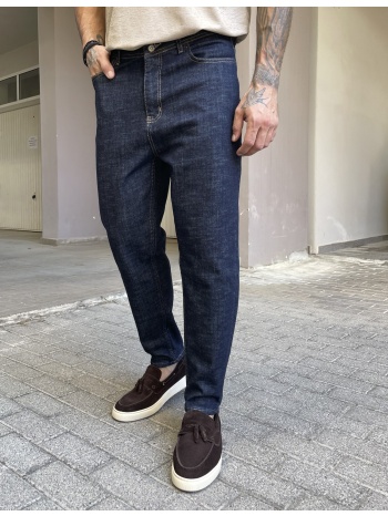 ανδρικό σκούρο μπλε ελαστικό loose τζιν πεντάτσεπο με