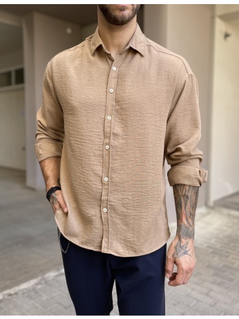 ανδρικό πούρο γκοφρέ overshirt με γιακά rmz579b