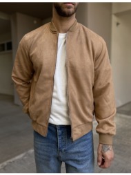 ανδρικό κάμελ σουέτ μπουφάν bomber hm264049b