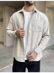 ανδρικό μπεζ overshirt ...