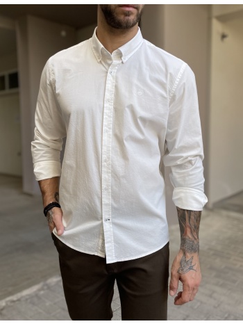 ανδρικό εκρού πουκάμισο με γιακά 1445e