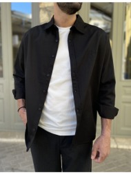 ανδρικό μαύρο overshirt με γιακά 4529m