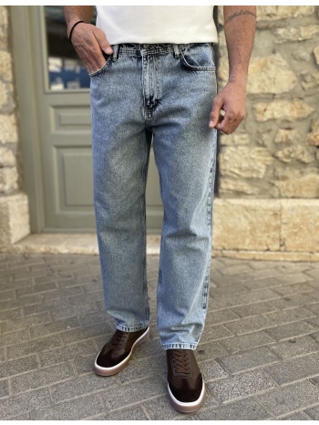 ανδρικό μπλε πλυμένο loose τζιν ελαστικό πεντάτσεπο με