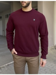 everbest ανδρική μπορντό μακρυμάνικη ριπ μπλούζα plus size 261030b
