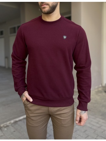 everbest ανδρική μπορντό μακρυμάνικη ριπ μπλούζα plus size