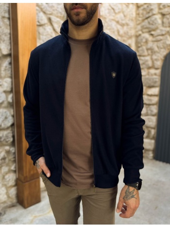 everbest ανδρική plus size μπλε navy ζακέτα με ριπ ύφασμα