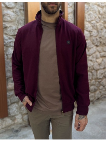 everbest ανδρική plus size μπορντό ζακέτα με ριπ ύφασμα