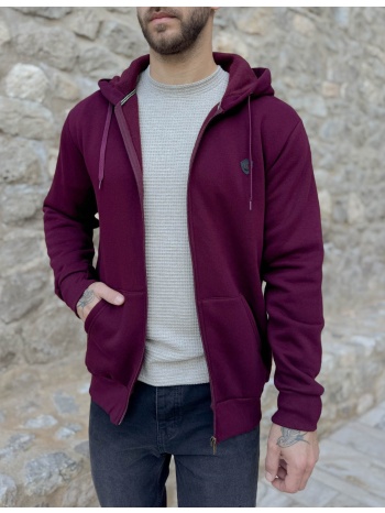 everbest ανδρική plus size μπορντό ζακέτα φούτερ 261010