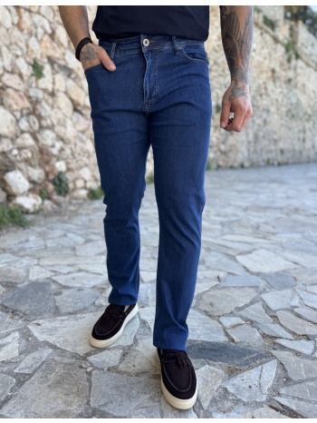 ανδρικό μπλε τζιν ελαστικό σε ίσια γραμμή με φερμουάρ