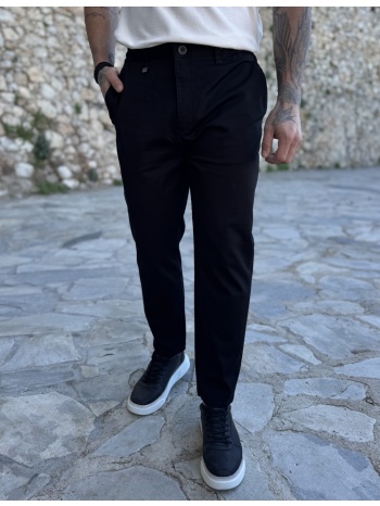 ανδρικό μαύρο υφασμάτινο chinos παντελόνι με λάστιχο jr0020m