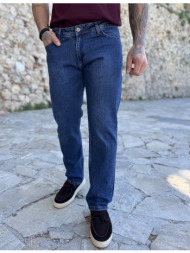 ανδρικό μπλε τζιν ελαστικό σε ίσια γραμμή με φερμουάρ plus size lc17253