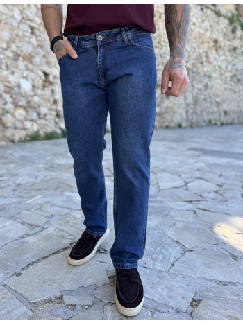 ανδρικό μπλε τζιν ελαστικό σε ίσια γραμμή με φερμουάρ plus