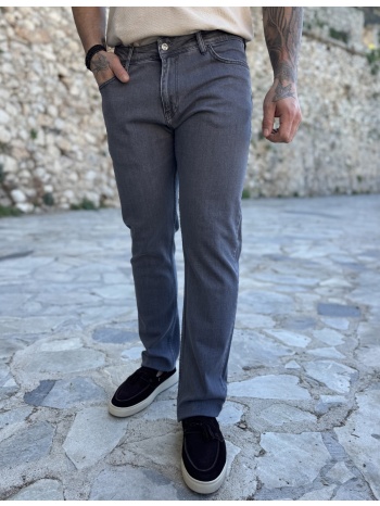 ανδρικό γκρι πλυμένο τζιν ελαστικό σε ίσια γραμμή με