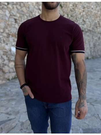 origin ανδρική μπορντό κοντομάνικη πικέ μπλούζα με λάστιχο