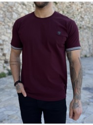 everbest ανδρική μπορντό κοντομάνικη πικέ μπλούζα με λάστιχο στα μανίκια plus size 252827b