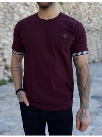 everbest ανδρική μπορντό κοντομάνικη πικέ μπλούζα με