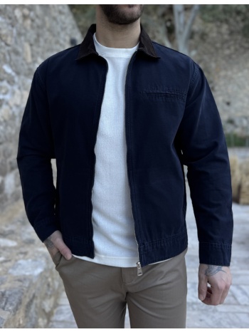 ανδρικό μπλε βαμβακερό jacket με γιακά lc18151