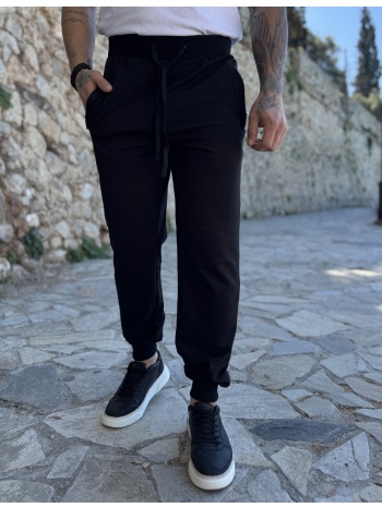 ανδρική αθλητική μαύρη φόρμα με λάστιχο 50121