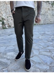 ανδρικό χακί υφασμάτινο chinos παντελόνι με λάστιχο jr0020x