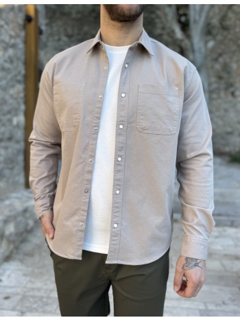 marrakech ανδρικό μπεζ πουκάμισο με τσέπες tst2779