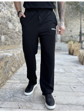 ανδρική μαύρη φόρμα ίσια με λογότυπο στο πλάι es307m