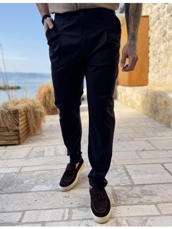 ανδρικό μπλε υφασμάτινο παντελόνι με πιέτες jr2622b