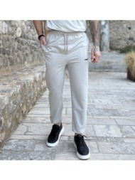 ανδρική γκρι φόρμα με λάστιχο και λογότυπο στο πλάι es302