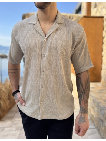 ανδρικό πούρο κοντομάνικο πουκάμισο με σαγρέ ύφασμα tst2733p