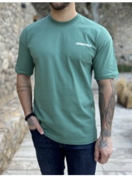 ανδρική πράσινη oversized κοντομάνικη μπλούζα με λογότυπο στην πλάτη es008p