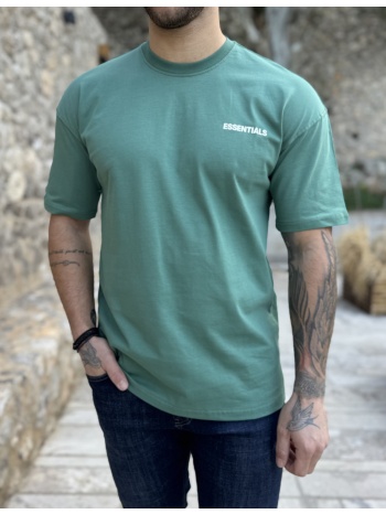 ανδρική πράσινη oversized κοντομάνικη μπλούζα με λογότυπο