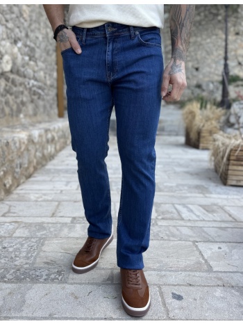ανδρικό μπλε τζιν ελαστικό σε ίσια γραμμή με φερμουάρ