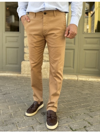 ανδρικό κάμελ παντελόνι υφασμάτινο chinos regular 2517t