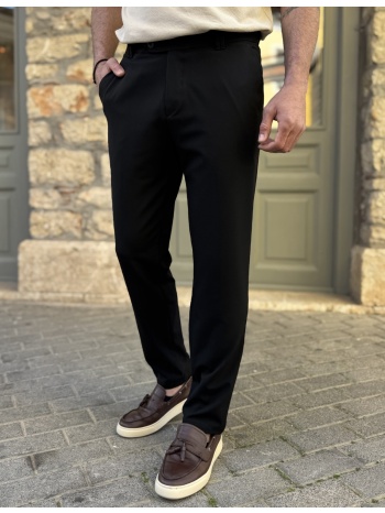 ανδρικό μαύρο υφασμάτινο ίσιο παντελόνι fcl5300