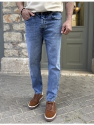 ανδρικό μπλε σταθερό loose jean πεντάτσεπο με κουμπιά bf3027