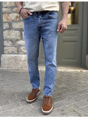 ανδρικό μπλε σταθερό loose jean πεντάτσεπο με κουμπιά bf3027