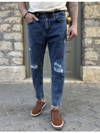 ανδρικό μπλε boyfriend τζιν πεντάτσεπο με σκισίματα 60233