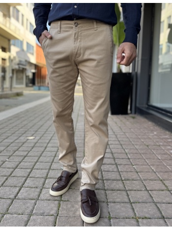 ανδρικό μπεζ παντελόνι υφασμάτινο chinos regular 2517b