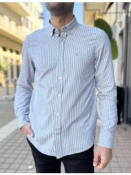 ανδρικό μπλε ριγέ βαμβακερό πουκάμισο 2224b