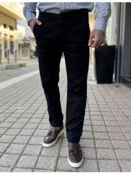 ανδρικό μαύρο παντελόνι υφασμάτινο chinos regular 2517