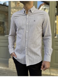 ανδρικό μπορντό ριγέ βαμβακερό πουκάμισο 2224