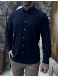 ανδρικό μπλε navy βαμβακερό πουκάμισο oxford 966ν