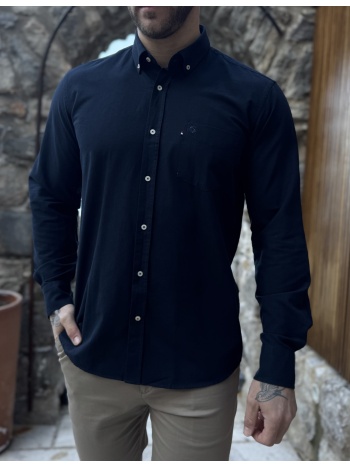 ανδρικό μπλε navy βαμβακερό πουκάμισο oxford 966ν