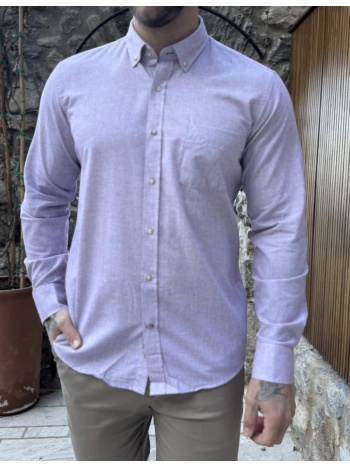 ανδρικό dusty rose βαμβακερό πουκάμισο με τσέπη 480r