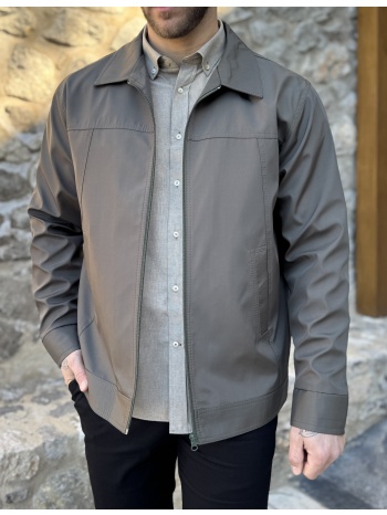 ανδρικό λαδί ελαφρύ jacket με γιακά d1920l