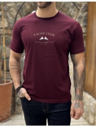 everbest ανδρική μπορντό κοντομάνικη μπλούζα με τύπωμα plus size 262804b